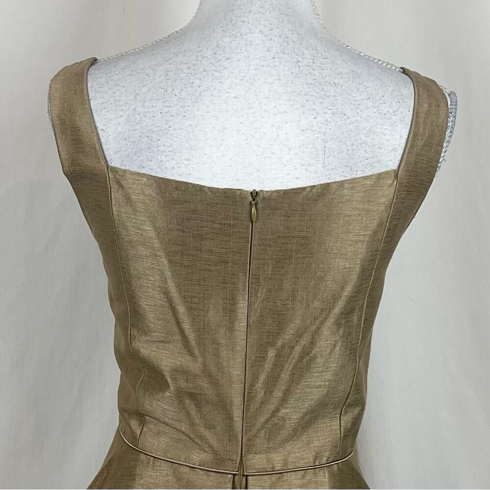 BIGIO Collection Metallic Gold Sleeveless Dress NWOT Size 10 - Picture 6 of 13